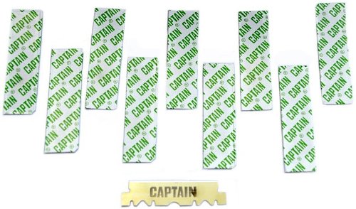 Pack of 10 Captain Stainless Steel Single Side Blades for Open Shavettes