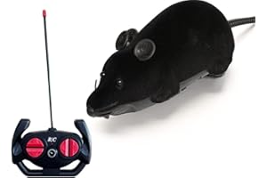 BEBESTER Juguete de rata a control remoto, juguete de ratón con control remoto inalámbrico, juguete gigante realista para Halloween, Navidad, regalo de cumpleaños, juguetes divertidos para gatos y perros