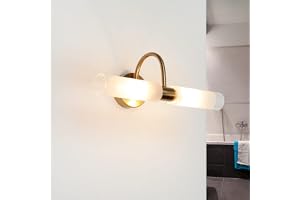 Spegelljus vägg metall glas i mässing 2xG9 B: 32cm badrum bild ljus vägglampa vägglampa badrum IP20