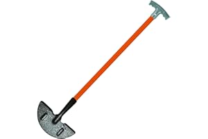 DNQ Grass Lawn Edger Long Handle Border Edging Knife Cutter Step Garden Tool Half Moon Carbon Steel (Orange)