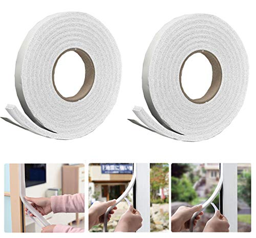 Guilty Gadgets ® Ruban Boudin Mousse Coupe-Vent imperméable Sticky Autocollant Bloque Porte météo Seal Bande Isolation Porte Fenêtre 9 mm de Large