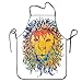 Price comparison product image 2019 Apron Adjustable Durable Aprons Lion Yellow Face for Waiteress Stitched Edges