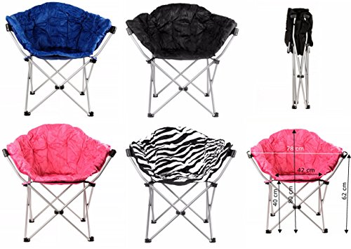 klappbarer Angelstuhl XXL, Campingstuhl, Festivalstuhl, Klappstuhl, Campingsessel (Zebra)