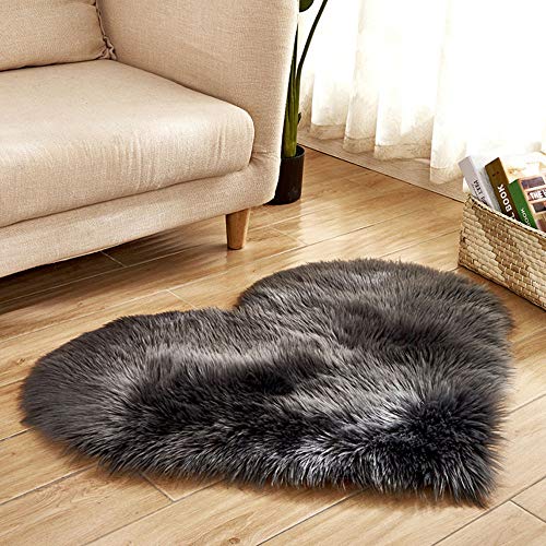 TAOtTAO Wool Imitation Sheepskin Rugs Faux Fur Non Slip Bedroom Shaggy Carpet Mats (B 40x50cm)