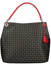 Pollini Heritage shoulder bag Tapiro Pvc calf leither black red