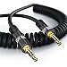Produktbild IBRA 1m - Stereo Audio Klinken Kabel | AUX Spiralkabel | 3,5mm Stecker auf 3,5mm Stecker | vergoldete Kontakte | Gun Metal