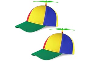 SIEBOLD 2 pezzi CappelliCappello eliche Elicottero Arcobaleno,Bambini Cotone Elicottero eliche Cap con eliche fluorescente cappellino da baseball Adatto a bambini e adulti-misura regolabile（verde） 58cm