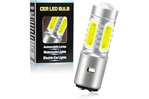 Chemini BA20D LED Motorcycle Headlight Bulb for H6 Motorbike Hi/Lo Beam Plug and Play COB Chip 6000K White 12V-1 Lamp