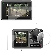 Ayex Temperli Cam Koruma Seti &ndash; Telesin S6-FLM-06-TDJ, DJI Osmo Action 3 ve 4 ile Uyumlu, Action 5 ile Kısmi Uyumlu, Lens + &Ouml;