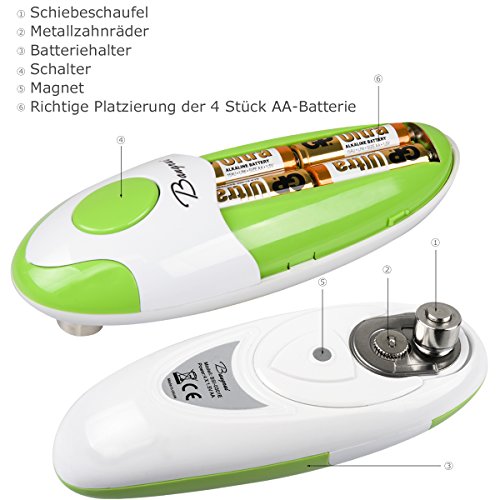 BangRui Handfrei Schnell Sicher Automatischer elektronischer Dosenöffner mit glattem Rand (Grüne) - 3