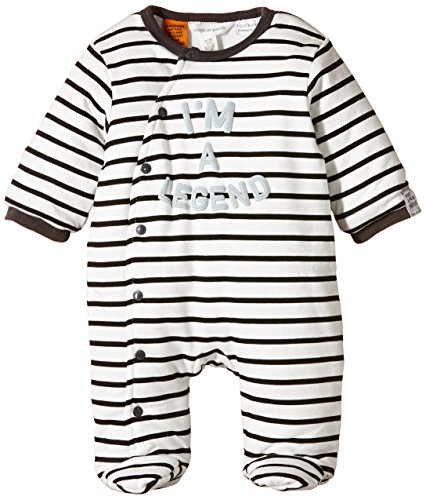 Pumpkin Patch Baby Boys' Padded Striped Footies, Vanilla, Newborn