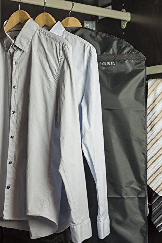 DOPPELPACK! Dom’Suits Premium Kleidersack atmungsaktiv, reisetauglich, wasserabweisend – 100x63cm – faltbar -Anzugsack / Anzugtasche / Kleiderhülle für Ihre hochwertige Kleidung - 6