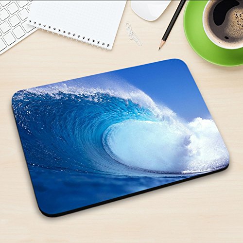 Natur 10006, Welle, Designer Mousepad Unterlage Mauspad Maus-Pad Stark Anti Rutsch Unterseite für Optimalen Halt mit Lebhaftes Motiv Kompatibel mit Apple Magic Maus. Ideal für Gamer und für Grafikdesigner - 3