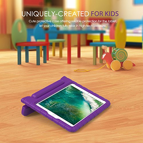 MoKo Hülle für Neu iPad 9.7 Zoll 2017 – Superleicht EVA Stoßfest Kinderfreundlich Kinder Schutzhülle mit umwandelbarer Handgriff Handle und Standfunktion für Apple New iPad 2017 9.7 Zoll / iPad Air / iPad Air 2 Tablet, Violett - 2