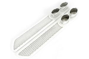 Tubo di Scarico Finto per Presa d'Aria per Decorazione Auto,MoreChioce Adesivi Decorativi Coperchio Uscita Aria di Simulazione Universale Modificata Auto Styling Decorative,Bianca