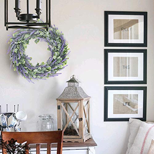 Huaesin Corona Primavera Guirnalda De Puerta 45cm Corona Lavanda