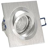 Unser Highlight NOBLE wird modernen + hohen Ansprüchen gerecht! TOP Einbauleuchte, die jedem Wohnraum einen Hauch von Luxus verleiht! Edle Variante aus Aluminium, traumhaft verarbeitet. Diese Einbauleuchten sind 360° drehbar, 25° schwenkbar und das Innnenteil ist herausnehmbar für einen einfachen Leuchtmittelwechsel. Einsatzort: Wohnräume + trockene Innenbereiche. Für alle Wohnräume und trockene Innenbereiche. Geeignet für LED und Halogen (max. 50 Watt) Leuchtmittel.