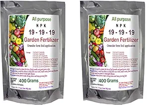 TSR Organic Fertilisers & Pesticides 19 19 19, 800 g (400 + 400) Nitrogen Phosphorus Potassium Soil Application Granules for All Types of Indoor and Out Door Garden Plants