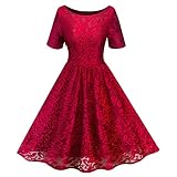 iHENGH Karnevalsaktion Damen Frühling Sommer Rock Bequem Lässig Mode Kleider Frauen Röcke Vintage Lace Formal Hochzeit Cocktail Abend Party Damen Swing Dress