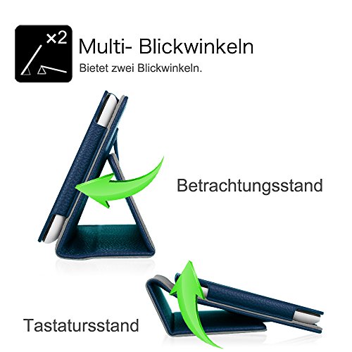 Fintie Odys Vito 7 Hülle Case – Slim Fit Folio Kunstleder Schutzhülle Cover Tasche mit Ständerfunktion und Stylus-Halterung für Odys Vito 17,8 cm (7 Zoll) Tablet-PC, Marineblau - 5