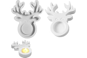 YARTEIM Silikonformen Gießformen Weihnachten, Silikonform Weihnachten Elch, Silikonform Kerzenhalter, Gießformen Silikon Weihnachten Elch, 3D Elch Silikon Gießform Kerzenhalter für Weihnachten Kerze