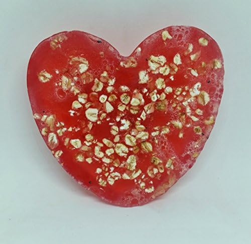 Handmade Bubble Gum scented, Heart-Shaped, Skin beneficial, Natural soap bar, Extra gentle, Oatmeal scrub, Lather soap, Gift for candy lover, by Heaven Senses, 110 grams