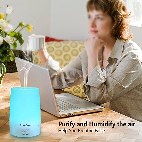 InnooCare Aroma Diffuser 150ml Diffusor Ultraschall Luftbefeuchter Kalten Nebel Technologie Abschaltautomatik Raumbefeuchter mit 7 LED Farbwechsel und Ebook für Babies Yoga Kinderzimmer Schlafzimmer Büro usw. - 7