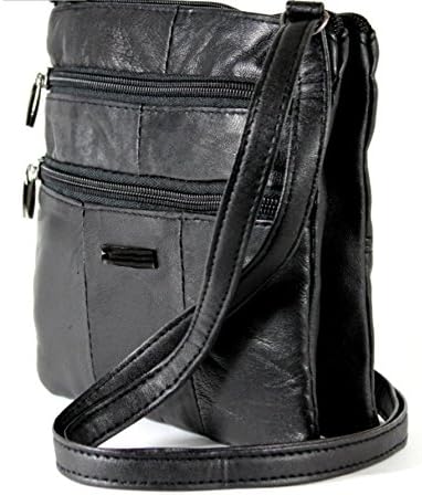 Premium Small Real Genuine Soft Leather Cross Body/Shoulder Bag for Womens/Girls Black Color by Shancharan