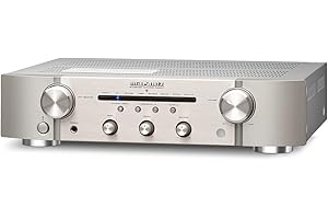 Marantz PM6007 HiFi Verstärker, Stereo Verstärker, 2x60W, optischer Eingang, Phono Eingang, Subwoofer Ausgang, Silber-Gold