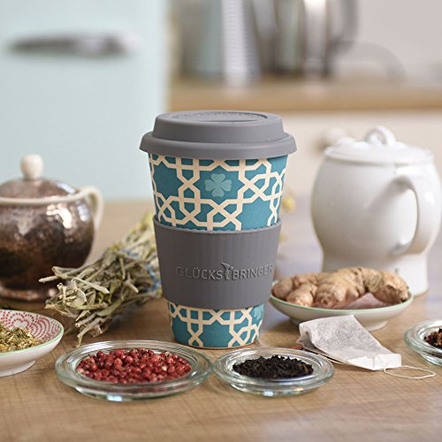 ebos Glücksbringer Coffee-to-Go-Becher aus Bambus | Kaffe-Becher, Trink-Becher | ökologisch abbaubar, recyclebar, umweltfreundlich | lebensmittelecht, spülmaschinengeeignet (Blau – Orient) - 5