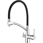 Ibergrif, Osmosis Kitchen Sink Faucet with Flexible Spout and Double Handle, 3 in 1 Sprayer for Water Filter Purifier, Sink,