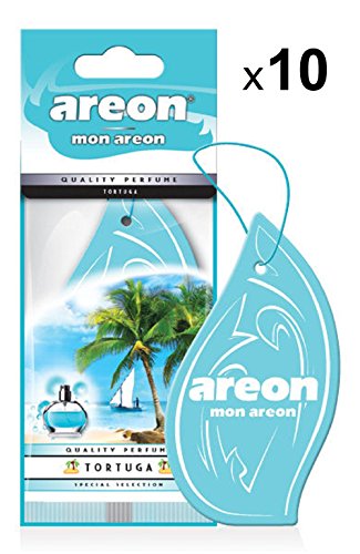 AREONMon Car Air Freshener Hanging Tortuga Tropical Blue Set Multi Pack of 10