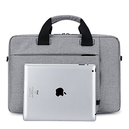 Laptop Tasche 15,6 Zoll, ShengTS Nylon Laptop Messenger Bag Umhängetasche mit Handgriff und Schultertasche mit Zubehör-Fächern und widerstandsfähigen Polsterwänden für 15-15,6 Zoll Laptop / Notebook / MacBook / Ultrabook / Chromebook Computers,Schwarz - 6