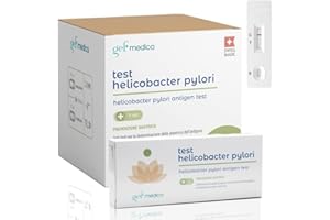 GEF + MEDICA gef+medica | Test Helicobacter Pylori 1 Test rapido delle Feci per Rilevazione Anticorpi Contro Infezione Gastrica