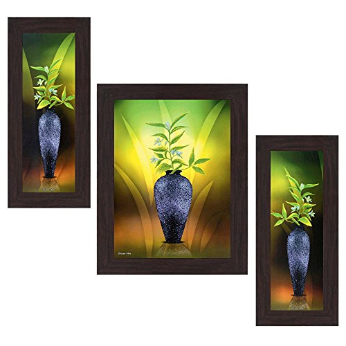 Wens 'Glowing Flower Decor' Wall Art (MDF, 30 cm x 34 cm x 1.5 cm, WSP-4319)