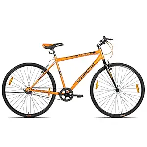 Firefox Bikes Bad Attitude 7-700C, Single Speed City Bike for Unisex-Adult, Frame: 18 inch, First Free Service Available, Orange & Black, L, 700mm Wheel Size