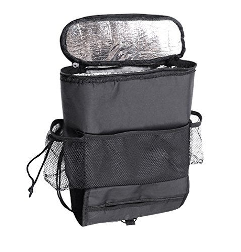 Almatess Car Seat Organizer,Auto Seat Back Organizer,Multi- Pocket Travel Storage Bag Insulted Car Seat Back Drinks Holder Cooler/Storage Bag Cool Wrap Bottel Beverage Bag with Mesh Pockets
