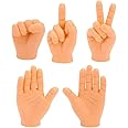 CreepyParty Tiny Hands Miniature Finger Puppets - Mini Finger Hands Rock-Paper-Scissors Yeah Fist Tiktok Toys (5 Pcs)
