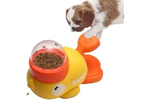 Petmotion - Interactive Yellow Duck Pet Feeder – Slow Feeder Toy for Dogs & Cats | Fun Treat Dispenser for Small Pets | Durable & Non-Toxic | Anti-Choking & Stress Relief