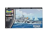 Maßstab 1:1200 Revell Modellbausatz Schiff 1:1200 - ROMA im Maßstab 1:1200, Level 4, originalgetreue Nachbildung mit vielen Details, 05821