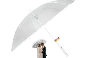 Montagsliebe® Stockschirm XXL Regenschirm transparent Hochzeit Partnerschirm Ø124cm groß durchsichtig