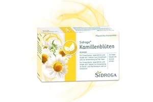‎SIDROGA Sidroga Kamillenblüten – 100 % Kamillenblüten in Arzneiteequalität bei Magen-Darm-Beschwerden, Reizungen der Atemwege und mehr - Arzneitee - 20 Teebeutel à 1,5 g