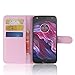 Produktbild SPAK Motorola Moto X4 Wallet Holster Hülle,Premium Leder Geldbörse Flip Schutzhülle Cover für Motorola Moto X4 (Pink)