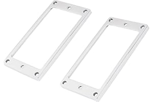 Banworks Metal Humbucker Pickup Rings Pickup Frame Flat Bottom Slanted Neck and Bridge Pickup Mounting Ring Cover for LP Electric Guitars Pack of 2 JT/SYQG-02 Chrome