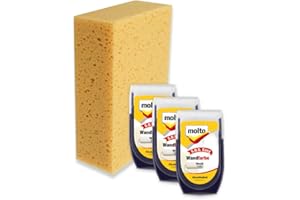 Erhard-Trading Molto SOS Easy Lot de 3 rouleaux de peinture murale Blanc mat 30 ml et éponge