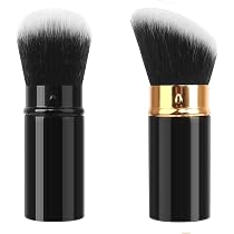 2er Set Einziehbare Make-up Pinsel - Reise-Kabuki-Pinsel Mit Schrägem & Flachem Kopf