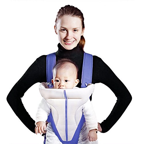 Youlanda 3 Positionen Babytrage als Bauchtrage, Baby Carrier, Rückentrage und Hüfttrage mit Kopfunterstützung für Neugeborene, Säugling und Kleinkinder