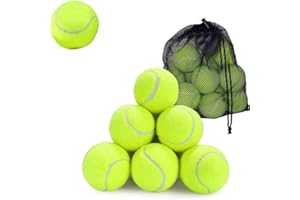 RIXI Tennis Balls Pack with Mesh Carry Bag for All Courts – Pressureless Durable Practice Tennis Balls for Kids and Dogs – Soft Lightweight Tennis Ball - Green