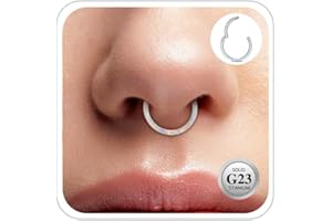 ESHIONER G23 Titanium Piercing Pierścienie do nosa Piercing Helix Conch Srebrny Złoty Piercing Pierścienie do chrząstki Tragus Daith Opal Pierścień do nosa Hipoalergiczny Piercing 18G, 16G, 6MM/8MM