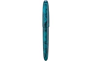 Asvine C80 Fountain Pen #8 Extra Fine Nib Large Handcraft Pen with Converter Pen Box Collection Set (Green Glitter)